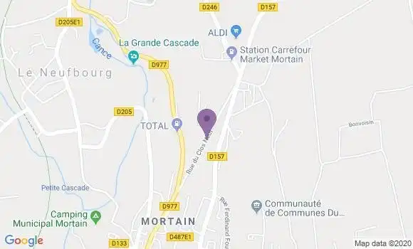 Localisation Crédit Mutuel Agence de Mortain