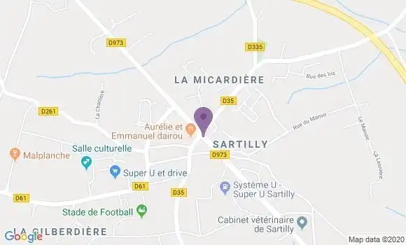 Localisation Crédit Mutuel Agence de Sartilly