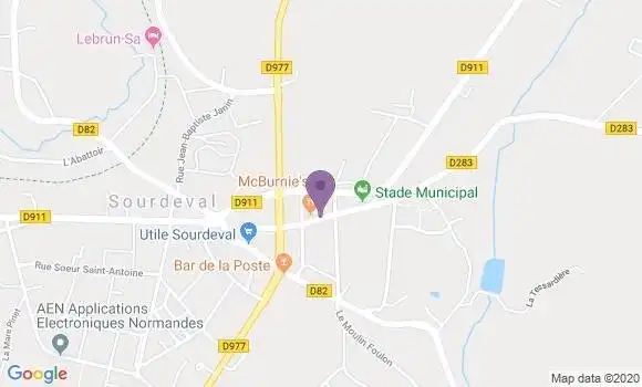 Localisation Crédit Mutuel Agence de Sourdeval
