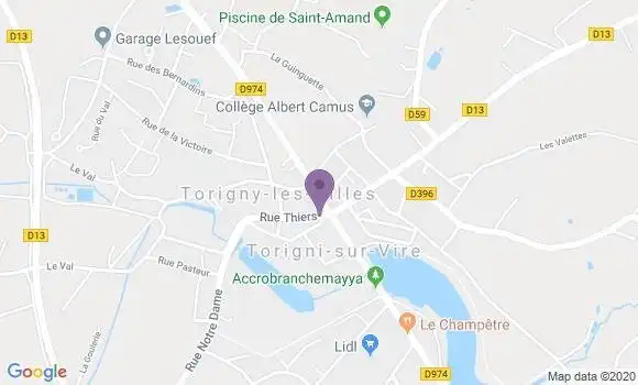 Localisation Crédit Mutuel Agence de Torigni sur Vire