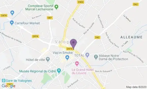 Localisation Crédit Mutuel Agence de Valognes