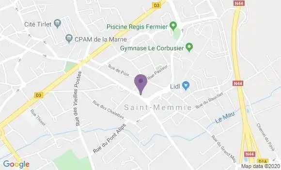 Localisation Crédit Mutuel Agence de Saint Memmie
