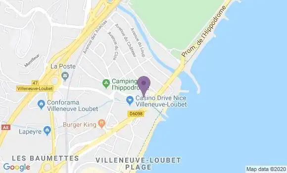 Localisation Société Générale Agence de Villeneuve Loubet