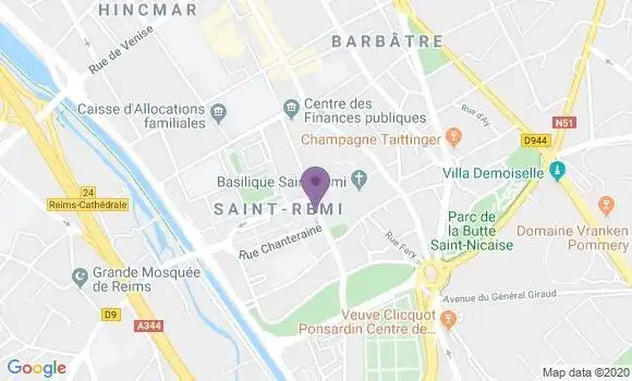 Localisation Crédit Mutuel Agence de Tinqueux