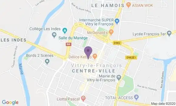Localisation Crédit Mutuel Agence de Vitry le François