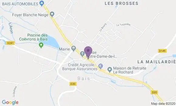 Localisation Crédit Mutuel Agence de Bais