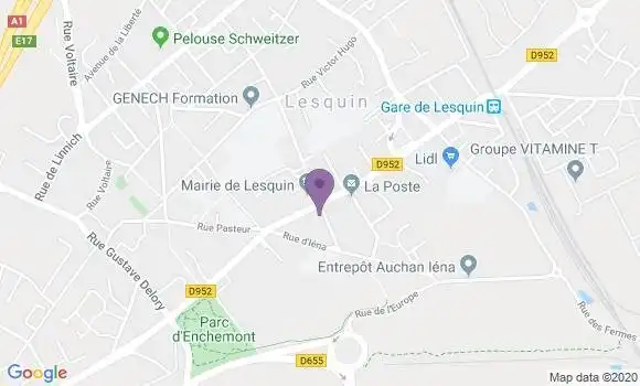 Localisation Société Générale Agence de Lesquin