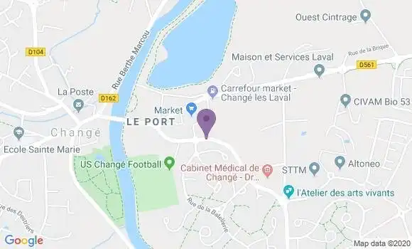 Localisation Crédit Mutuel Agence de Changé lès Laval