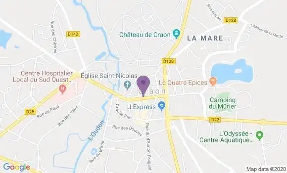 Localisation Crédit Mutuel Agence de Craon