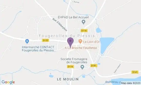 Localisation Crédit Mutuel Agence de Fougerolles du Plessis