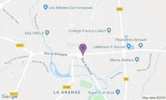 Localisation Crédit Mutuel Agence de Gorron