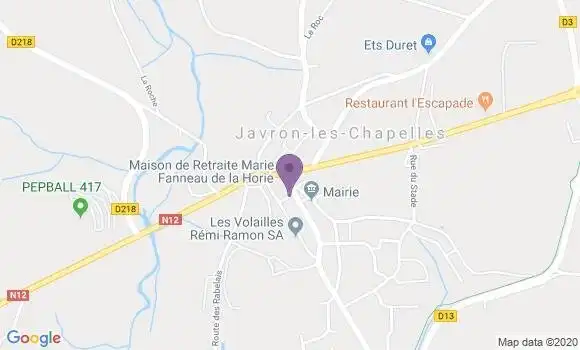Localisation Crédit Mutuel Agence de Javron les Chapelles