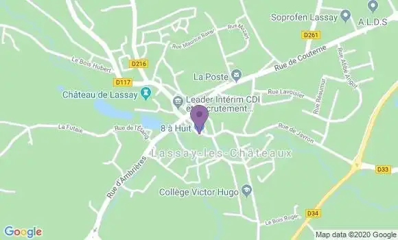Localisation Crédit Mutuel Agence de Lassay les Châteaux