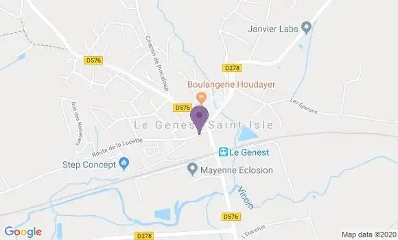 Localisation Crédit Mutuel Agence de Le Genest Saint Isle
