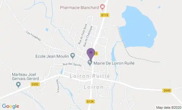 Localisation Crédit Mutuel Agence de Loiron Saint Cyr