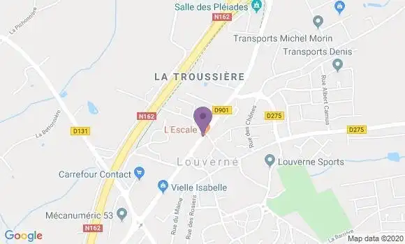 Localisation Crédit Mutuel Agence de Louverne