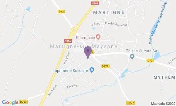 Localisation Crédit Mutuel Agence de Martigné Commer