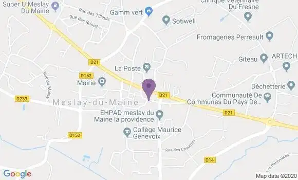 Localisation Crédit Mutuel Agence de Meslay du Maine l