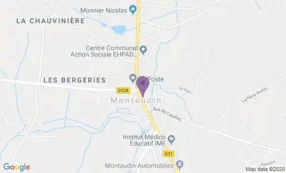 Localisation Crédit Mutuel Agence de Montaudin