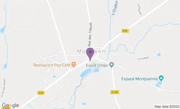 Localisation Crédit Mutuel Agence de Montjean
