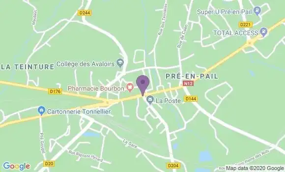Localisation Crédit Mutuel Agence de Pré en Pail