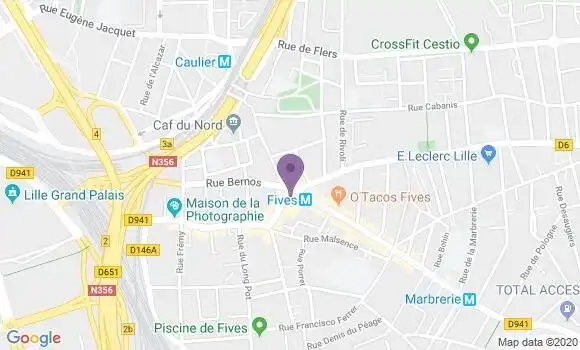 Localisation Société Générale Agence de Lille Fives