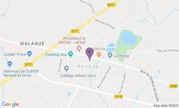 Localisation Crédit Mutuel Agence de Renazé