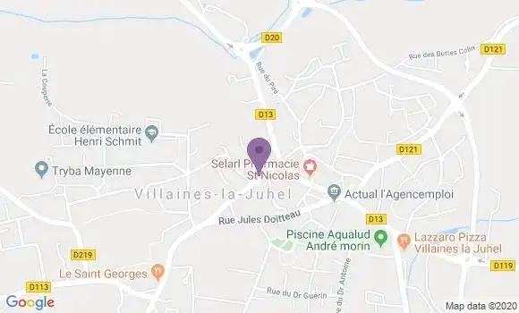 Localisation Crédit Mutuel Agence de Villaines la Juhel