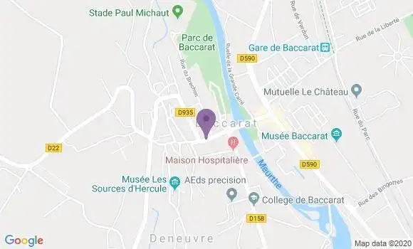 Localisation Crédit Mutuel Agence de Baccarat