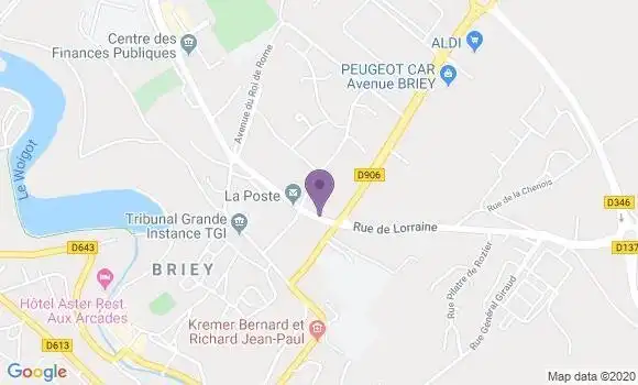 Localisation Crédit Mutuel Agence de Briey