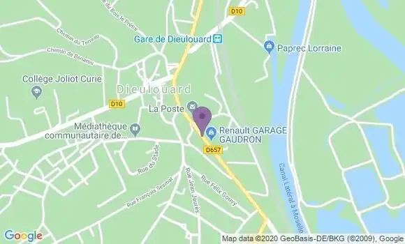 Localisation Crédit Mutuel Agence de Dieulouard