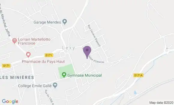 Localisation Crédit Mutuel Agence de Lexy