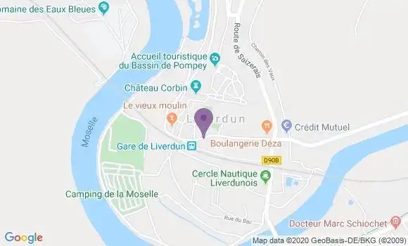 Localisation Crédit Mutuel Agence de Liverdun