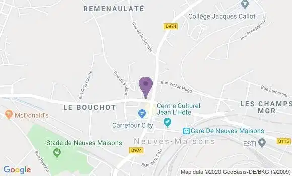 Localisation Crédit Mutuel Agence de Neuves Maisons