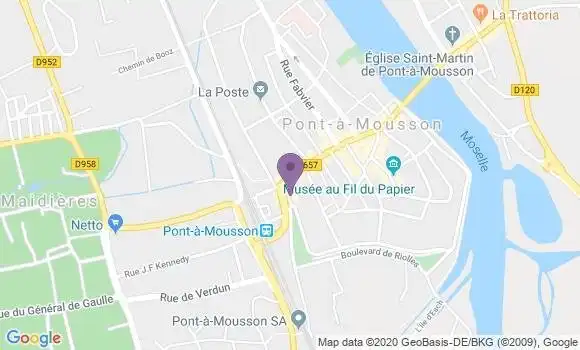 Localisation Crédit Mutuel Agence de Pont à Mousson