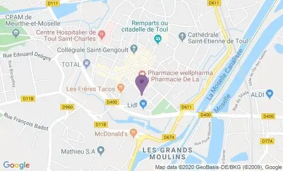 Localisation Crédit Mutuel Agence de Toul
