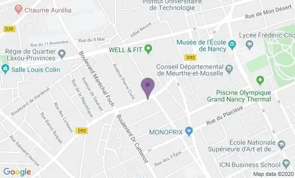 Localisation Crédit Mutuel Agence de Villers lès Nancy