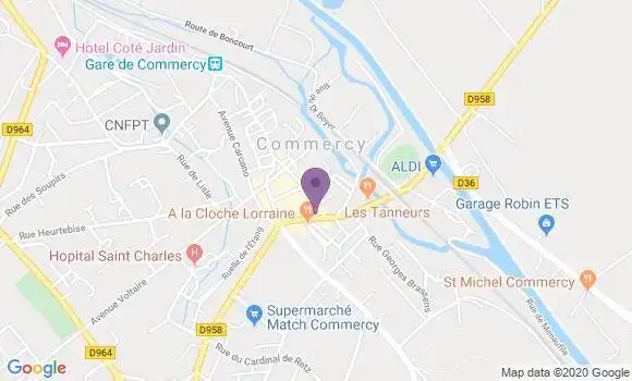 Localisation Crédit Mutuel Agence de Commercy