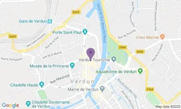 Localisation Crédit Mutuel Agence de Verdun