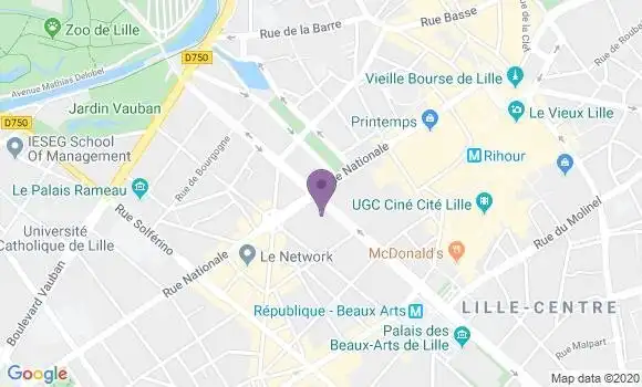 Localisation Société Générale Agence de Lille Liberté