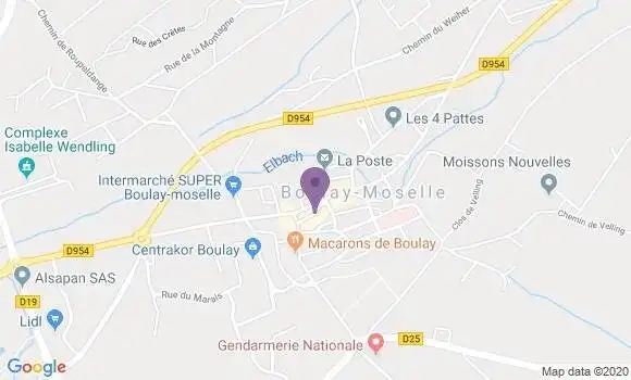 Localisation Crédit Mutuel Agence de Boulay