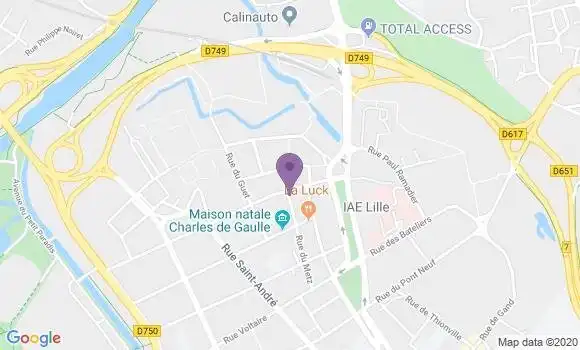 Localisation Société Générale Agence de Lille Saint Sébastien