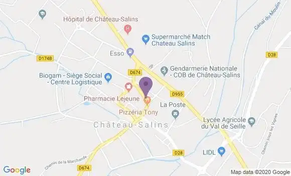 Localisation Crédit Mutuel Agence de Château Salins
