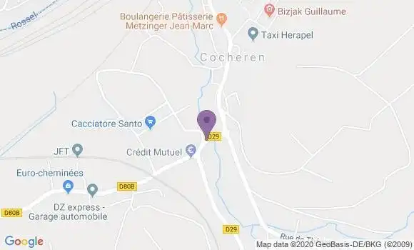 Localisation Crédit Mutuel Agence de Cocheren
