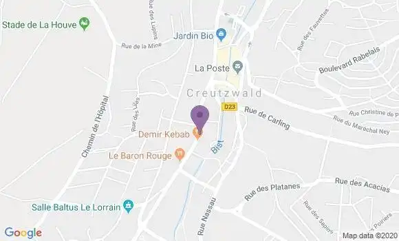 Localisation Crédit Mutuel Agence de Creutzwald