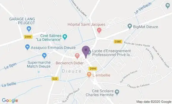 Localisation Crédit Mutuel Agence de Dieuze