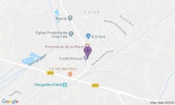 Localisation Crédit Mutuel Agence de Falck