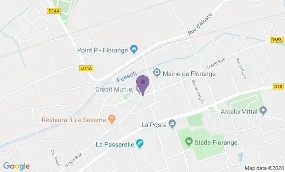 Localisation Crédit Mutuel Agence de Florange