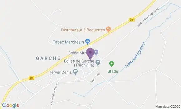 Localisation Crédit Mutuel Agence de Thionville Garche