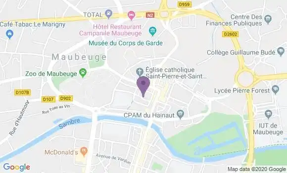 Localisation Société Générale Agence de Maubeuge